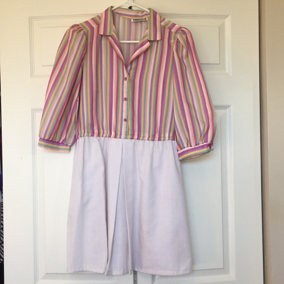 Vintage candy striped dress size medium - Picture 3 of 4
